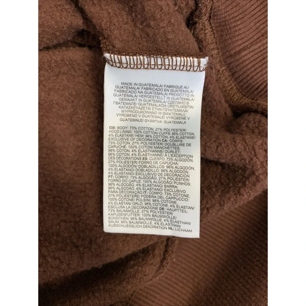 The North Face Hoodie Men's Small Bear Long Sleeve Pullover Sweater Brown‎